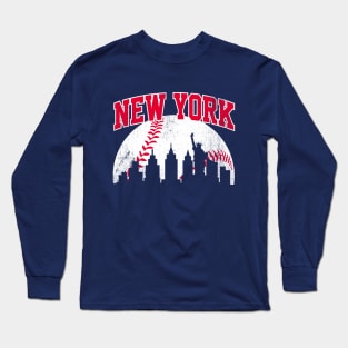 Vintage New York Skyline City Gameday Retro Vintage USA Long Sleeve T-Shirt